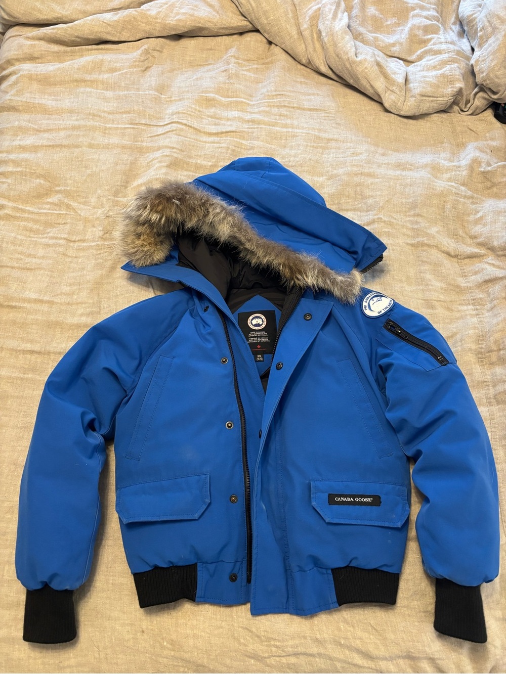 Canada Goose Kids youth chiliwack Bomber-Style Parka with Fur Trim